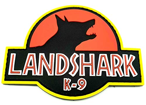Polizeimemesshop Landshark K9 Jurassic Rubberpatch mit Klett - PVC - Gummi - Polizei - Hundeführer - Polizeihund von POLIZEIMEMESSHOP