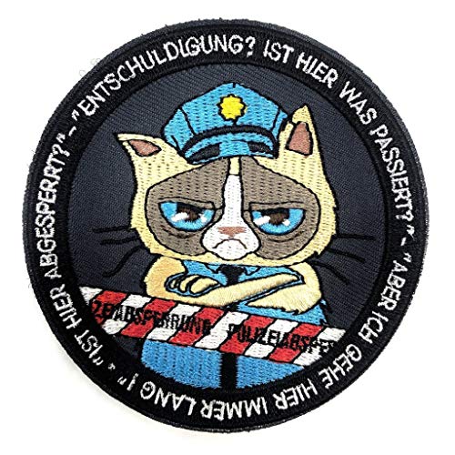 Polizeimemesshop Polizeikatze Textil Patch - Polizei - Katze - Klett von POLIZEIMEMESSHOP