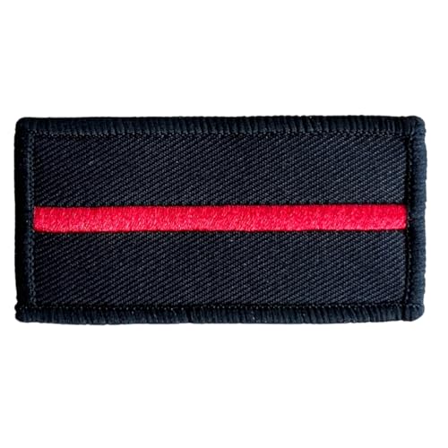 Polizeimemesshop Thin Red Line Textilpatch - Klettpatch - Feuerwehr - Rettungsdienst - Solidarität von POLIZEIMEMESSHOP