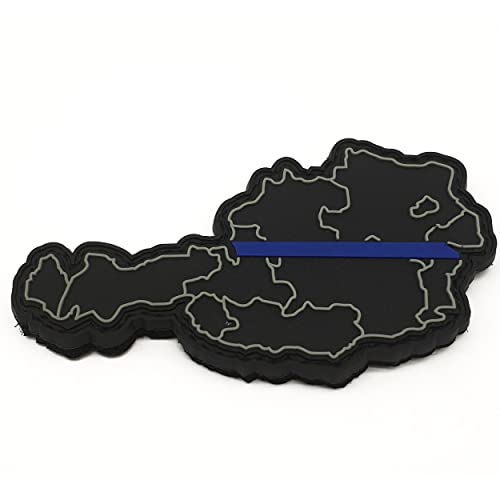 Thin Blue Line Österreich Rubber Patch - Klettpatch - Austria - Polizei - Blaue Linie - Solidarität - PVC - Gummi von POLIZEIMEMESSHOP