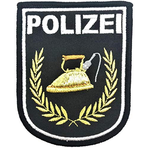 Polizeimemesshop Bügeleisen Textil Patch - Polizei - Bügeleisen - Patch aus Stoff - Klettpatch - Funpatch von POLIZEIMEMESSHOP