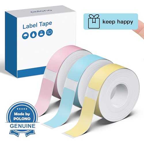 POLONO P31S Etikettenband-Ersatz, adaptiertes Etikettendruckpapier, 12 x 40 mm, standard-laminiertes Büro-Etikettierband, Mehrzweck-Etikettierband, 180 Bänder/Rolle, 3 Rollen, Gelb/Blau/Rosa POLONO P31S Etikettenband-Ersatz, adaptiertes Etikettendruckpapier, 12 x 40 mm, standard-laminiertes Büro-Etikettierband, Mehrzweck-Etikettierband, 180 Bänder/Rolle, 3 Rollen, Gelb/Blau/Rosa von POLONO