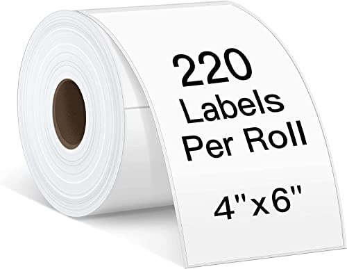 POLONO 4''×6''（100mm×150mm） Thermodirekt Versandetikett for Etikettendrucker, 220 Etiketten/Rollen, Kompatibel mit Brother, MUNBYN, POLONO, iDPRT, Versandaufkleber für Labeldrucker von POLONO