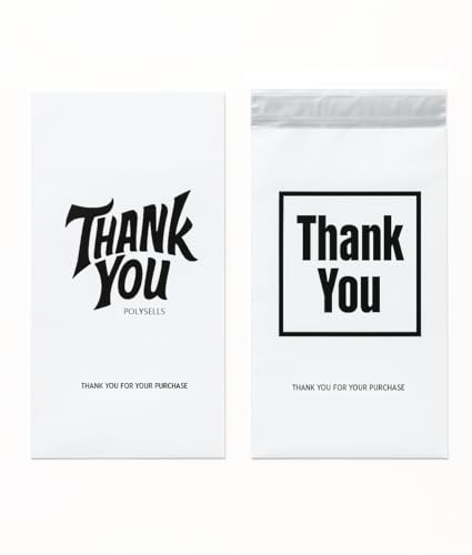 POLYSELLS Thank You Versandtaschen aus Polyester, wasserdicht, selbstverschließend, 30,5 x 39,4 cm, Weiß, 50 Stück POLYSELLS Thank You Versandtaschen aus Polyester, wasserdicht, selbstverschließend, 30,5 x 39,4 cm, Weiß, 50 Stück von POLYSELLS