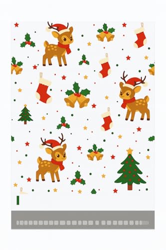POLYSELLS Weihnachts-Versandtaschen, 25,4 x 33 cm, wasserdicht, selbstverschließend, für Kleidung und Geschenke, 100 Stück von POLYSELLS