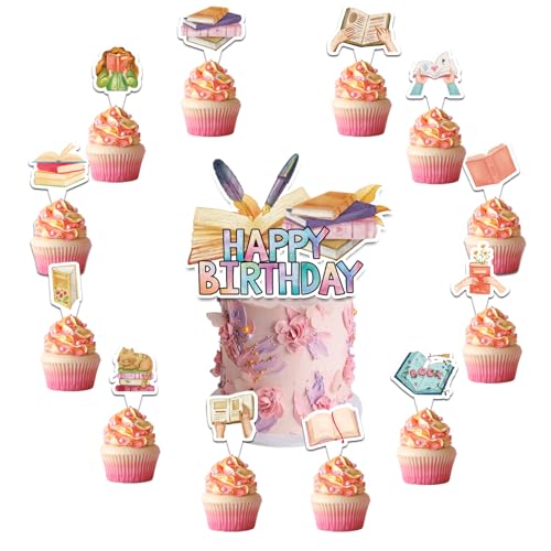 25 Pcs Bücher Kuchen Dekorationen Bücher Thema Kuchen Topper Cupcake Toppers für Lesebuch Liebhaber Geburtstag Dekorationen Bibliothek Party Dekorationen Geburtstagsparty Zubehör 25 Pcs Bücher Kuchen Dekorationen Bücher Thema Kuchen Topper Cupcake Toppers für Lesebuch Liebhaber Geburtstag Dekorationen Bibliothek Party Dekorationen Geburtstagsparty Zubehör von POMNUG