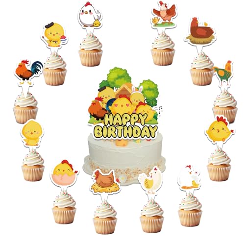 25 Pcs Huhn Kuchen Dekorationen Huhn Kuchen Topper Cupcake Toppers für Huhn Geburtstag Dekorationen Bauernhof Tiere Party Dekorationen Baby Dusche Party Zubehör 25 Pcs Huhn Kuchen Dekorationen Huhn Kuchen Topper Cupcake Toppers für Huhn Geburtstag Dekorationen Bauernhof Tiere Party Dekorationen Baby Dusche Party Zubehör von POMNUG