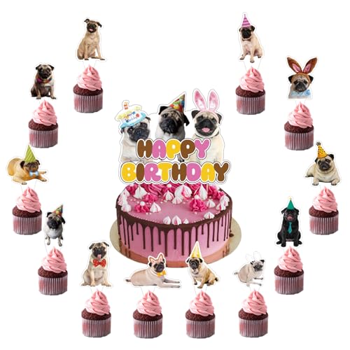 25 Pcs Mops Kuchen Dekorationen Mops Kuchen Topper Cupcake Toppers für Mops Hund Geburtstag Dekorationen Mops Party Dekorationen Geburtstagsparty Zubehör 25 Pcs Mops Kuchen Dekorationen Mops Kuchen Topper Cupcake Toppers für Mops Hund Geburtstag Dekorationen Mops Party Dekorationen Geburtstagsparty Zubehör von POMNUG