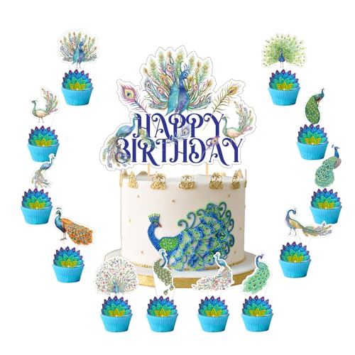 25 Pcs Pfau Kuchen Dekorationen Pfau Cupcake Toppers Kuchen Topper für Pfau Geburtstag Dekorationen Pfau Party Dekorationen Zoo Vogel Geburtstag Party Zubehör 25 Pcs Pfau Kuchen Dekorationen Pfau Cupcake Toppers Kuchen Topper für Pfau Geburtstag Dekorationen Pfau Party Dekorationen Zoo Vogel Geburtstag Party Zubehör von POMNUG