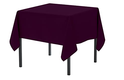Pomp Auberginen-Tischdecke, 132,1 x 132,1 cm, Premium-Polyester, knitter- und schmutzabweisend, pflegeleicht, Stoff, passend für 1,8 m rechteckige Tische von POMP