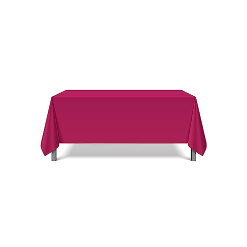 Pomp Hochwertige Polyester-Tischdecke, 177,8 x 304,8 cm, knitter- und schmutzabweisend, pflegeleichter Stoff, passend für rechteckige Tische, 1,8 m oder 2,4 m, Fuchsia von POMP