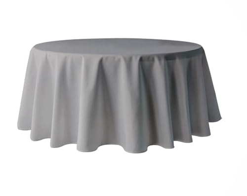 Pomp Runde Premium-Polyester-Tischdecke, 305 cm, knitter- und schmutzabweisend, pflegeleichter Stoff, passend für runde oder runde Tische, Anthrazitgrau Pomp Runde Premium-Polyester-Tischdecke, 305 cm, knitter- und schmutzabweisend, pflegeleichter Stoff, passend für runde oder runde Tische, Anthrazitgrau von POMP
