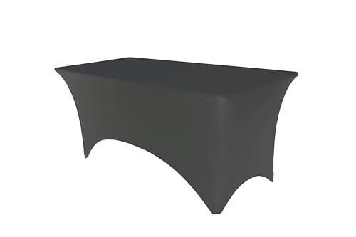 Pomp Stretch-Tischdecke, 122 cm, Spandex, knitter- und schmutzabweisend, pflegeleicht, Premium-Gewebe, passend für rechteckige Tische, 122 cm, Anthrazit Pomp Stretch-Tischdecke, 122 cm, Spandex, knitter- und schmutzabweisend, pflegeleicht, Premium-Gewebe, passend für rechteckige Tische, 122 cm, Anthrazit von POMP