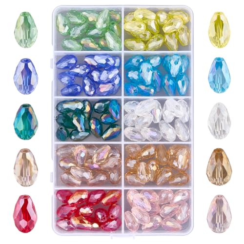 PONABEADIY 1 Box 10 Farben 120 Stück 15x10mm Tropfenförmige Glasperlen Vertikales Loch Kristallklar Facettiert ab Farbe Wassertropfen Charms Lose Abstandsperlen Für Die Schmuckherstellung Armbänder D PONABEADIY 1 Box 10 Farben 120 Stück 15x10mm Tropfenförmige Glasperlen Vertikales Loch Kristallklar Facettiert ab Farbe Wassertropfen Charms Lose Abstandsperlen Für Die Schmuckherstellung Armbänder D von PONABEADIY