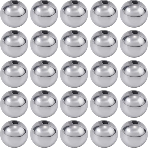 PONABEADIY 1 Box 100 Stück Runde Hämatitperlen Der Güteklasse A Mit Löchern Galvanisierte Synthetische Weiß Platinierte Lose Perlen Zur Schmuckherstellung Armbänder Halsketten Ohrringe Bastelbedarf von PONABEADIY