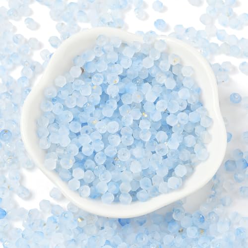 PONABEADIY 1 Box 100G 4.5MM Hellblaue Facettierte Milchglasperlen Mit Goldfolie 1MM Löcher Doppelkegel Kristall Kleine Anhänger Lose Abstandsperlen Bulk Für Schmuckherstellung Armbänder Ohrringe DIY B PONABEADIY 1 Box 100G 4.5MM Hellblaue Facettierte Milchglasperlen Mit Goldfolie 1MM Löcher Doppelkegel Kristall Kleine Anhänger Lose Abstandsperlen Bulk Für Schmuckherstellung Armbänder Ohrringe DIY B von PONABEADIY