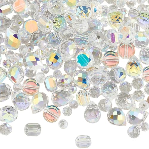 PONABEADIY 1 Box 114 Stück Transparente Klare Perlen Mit Löchern Facettiertes Glas Zufällige Klare Galvanisierte Schillernde Ausauswahls Lose Abstandsperlen Großpackung Für Die Herstellung von Schmuck PONABEADIY 1 Box 114 Stück Transparente Klare Perlen Mit Löchern Facettiertes Glas Zufällige Klare Galvanisierte Schillernde Ausauswahls Lose Abstandsperlen Großpackung Für Die Herstellung von Schmuck von PONABEADIY