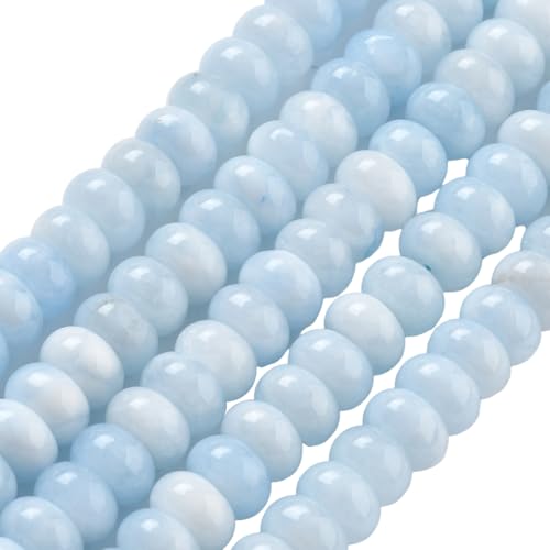 PONABEADIY 1 Box 2 Stränge 148 Stück 8mm Hellblau Natürliche Weiße Jadeperlen Mit Löchern Rondell Edelstein Kristallstein Glatter Abstandshalter Abakus Scheiben Charm Perle Für Die Schmuckherstellung PONABEADIY 1 Box 2 Stränge 148 Stück 8mm Hellblau Natürliche Weiße Jadeperlen Mit Löchern Rondell Edelstein Kristallstein Glatter Abstandshalter Abakus Scheiben Charm Perle Für Die Schmuckherstellung von PONABEADIY