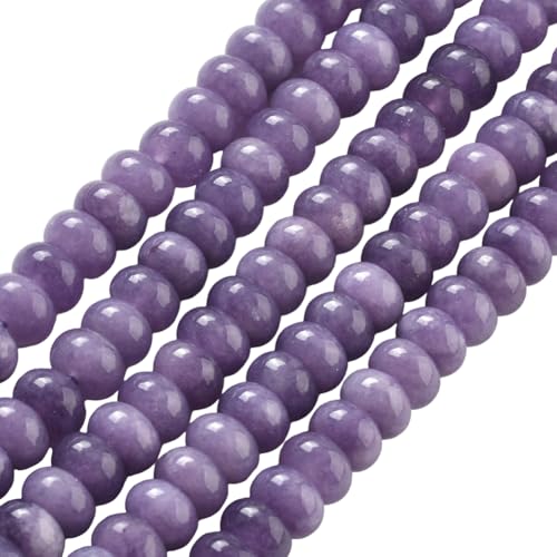 PONABEADIY 1 Box 2 Stränge 148 Stück Dunkelviolette Natürliche Weiße Jadeperlen Mit Loch Abakus Scheibe Edelstein Rondell Glatter Loser Abstandshalter Charms Perle Für Die Schmuckherstellung Armbänder PONABEADIY 1 Box 2 Stränge 148 Stück Dunkelviolette Natürliche Weiße Jadeperlen Mit Loch Abakus Scheibe Edelstein Rondell Glatter Loser Abstandshalter Charms Perle Für Die Schmuckherstellung Armbänder von PONABEADIY