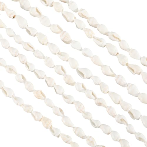 PONABEADIY 1 Box 2 Stränge Weiße Natürliche Muschelperlen Mit Löchern Spiral Muschel Sommerstrand Hawaii Ozean Boho Abstandshalter Charms Perlen Zur Schmuckherstellung Armbänder Halsketten DIY Bastelb von PONABEADIY