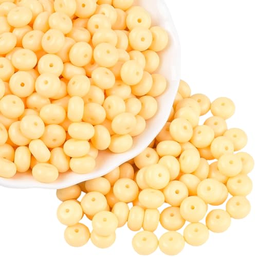 PONABEADIY 1 Box 200 Stück 8mm Gelbe Rondell Glasperlen Mit Löchern Undurchsichtiger Kristall Abstandshalter Flach Rund Glatt Zum Backen Bemalt Charms Abstandsperlen Großpackung Für Die Schmuckherste PONABEADIY 1 Box 200 Stück 8mm Gelbe Rondell Glasperlen Mit Löchern Undurchsichtiger Kristall Abstandshalter Flach Rund Glatt Zum Backen Bemalt Charms Abstandsperlen Großpackung Für Die Schmuckherste von PONABEADIY