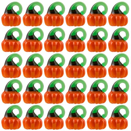 PONABEADIY 1 Box 30 Stück Halloween Kürbis Glasperlen Mit Löchern Handgefertigt Herbst Thema Lampwork Charms Dunkelorange Lose Abstandsperlen Großpackung Für Schmuckherstellung Armbänder Halsketten DI von PONABEADIY