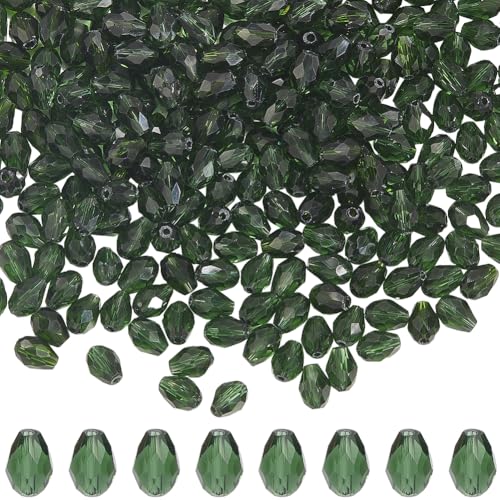 PONABEADIY 1 Box 325 Stück 8mm Dunkelgrüne Tropfen Glasperlen In Tropfenform Vertikales Loch Facettierter Kristall Wassertropfen Transparente Anhänger Lose Perlen Großpackung Für Schmuckherstellung H PONABEADIY 1 Box 325 Stück 8mm Dunkelgrüne Tropfen Glasperlen In Tropfenform Vertikales Loch Facettierter Kristall Wassertropfen Transparente Anhänger Lose Perlen Großpackung Für Schmuckherstellung H von PONABEADIY
