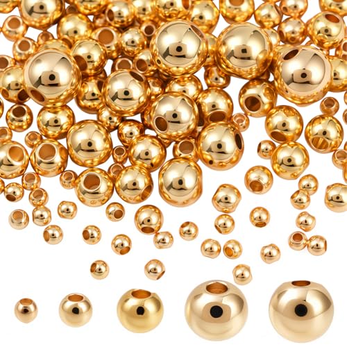 PONABEADIY 1 Box 5 Größen 250 Stück 14 Karat Vergoldete Abstandskugeln Goldene Gefüllte Abstandshalter In Gemischten Größen Nahtlose Runde Glatte Charms Metall Messing Perlen Zur Schmuckherstellung Ar PONABEADIY 1 Box 5 Größen 250 Stück 14 Karat Vergoldete Abstandskugeln Goldene Gefüllte Abstandshalter In Gemischten Größen Nahtlose Runde Glatte Charms Metall Messing Perlen Zur Schmuckherstellung Ar von PONABEADIY
