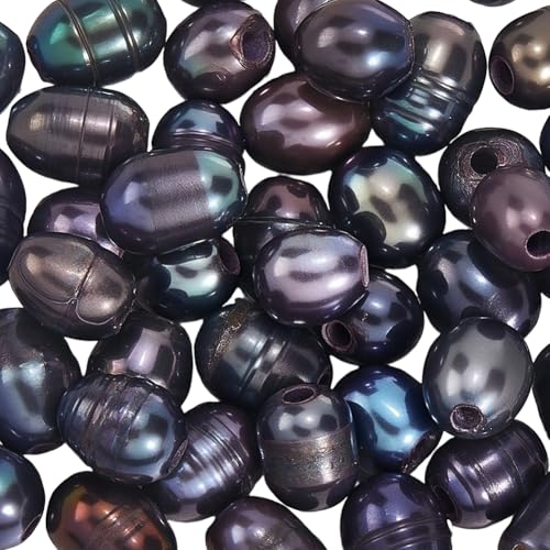 PONABEADIY 1 Box 50 Stück 7~10mm Schwarz Natürliche Süßwasserperlen Oval 1.8mm Großes Loch Zuchtperlen In Reisform Echte Perlen Lose Perlen Lose Perlen Masse Für Schmuckherstellung Armbänder Halsket PONABEADIY 1 Box 50 Stück 7~10mm Schwarz Natürliche Süßwasserperlen Oval 1.8mm Großes Loch Zuchtperlen In Reisform Echte Perlen Lose Perlen Lose Perlen Masse Für Schmuckherstellung Armbänder Halsket von PONABEADIY