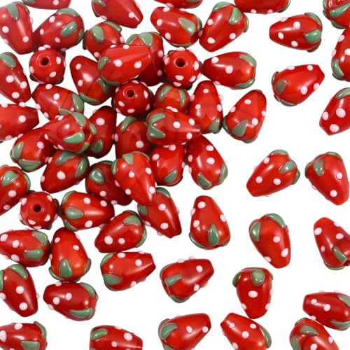 PONABEADIY 1 Box 60 Stück 3D Erdbeer Glasperlen Mit Löchern Erdbeer Form Süße Lebensmittel Kristall Charms Lose Abstandsperlen Für Die Schmuckherstellung Halsketten Ohrringe DIY Bastelbedarf PONABEADIY 1 Box 60 Stück 3D Erdbeer Glasperlen Mit Löchern Erdbeer Form Süße Lebensmittel Kristall Charms Lose Abstandsperlen Für Die Schmuckherstellung Halsketten Ohrringe DIY Bastelbedarf von PONABEADIY