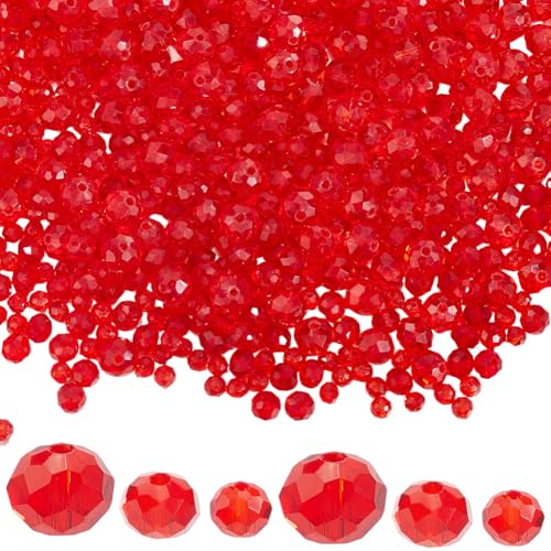PONABEADIY 1 Box 795 Stück Rote Facettierte Runde Glasperlen Mit Loch Farbig Funkelnd Rondell Lampwork Lose Abstandshalter Charms Perlen In Großpackung Für Die Schmuckherstellung Ohrringe Armbänder Ha PONABEADIY 1 Box 795 Stück Rote Facettierte Runde Glasperlen Mit Loch Farbig Funkelnd Rondell Lampwork Lose Abstandshalter Charms Perlen In Großpackung Für Die Schmuckherstellung Ohrringe Armbänder Ha von PONABEADIY