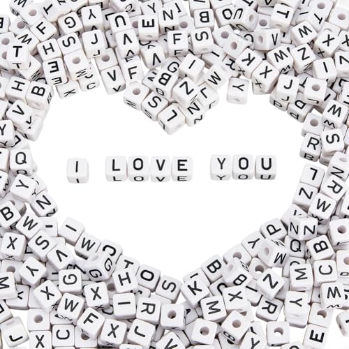 PONABEADIY 10mm 400 Stück Würfel Buchstabenperlen Mit Löchern Acryl Schwarz Weiß Undurchsichtig Quadratisch Kunststoff Sortiert Lose Alphabet Abstandshalter Großpackung Für Schmuckherstellung Armbänd PONABEADIY 10mm 400 Stück Würfel Buchstabenperlen Mit Löchern Acryl Schwarz Weiß Undurchsichtig Quadratisch Kunststoff Sortiert Lose Alphabet Abstandshalter Großpackung Für Schmuckherstellung Armbänd von PONABEADIY