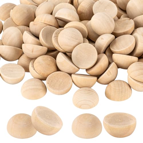 2,5 cm halbe Holzkugeln, 100 Stück, unlackierte runde Holzkugeln, kleine natürliche Holzkugeln, halbgeteilte Kugeln für Handwerk und DIY-dekorative Projekte 2,5 cm halbe Holzkugeln, 100 Stück, unlackierte runde Holzkugeln, kleine natürliche Holzkugeln, halbgeteilte Kugeln für Handwerk und DIY-dekorative Projekte von PONGJA