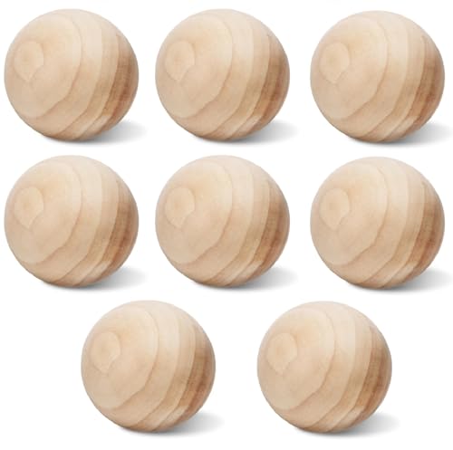 7,6 cm große Holzkugeln, unlackierte runde Holzkugeln, 75 mm große natürliche Holzkugeln für Handwerk und DIY-dekorative Projekte, 8 Stück 7,6 cm große Holzkugeln, unlackierte runde Holzkugeln, 75 mm große natürliche Holzkugeln für Handwerk und DIY-dekorative Projekte, 8 Stück von PONGJA