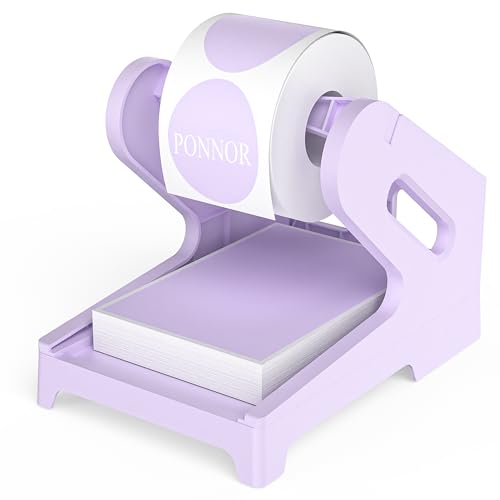 PONNOR Etikettenhalter, Thermo-Etikettenhalter für Rollen und Fächerfalz-Etiketten, Versandetikettenständer, Desktop-Drucker, DIY-Zubehör, Zubehör für Zuhause, Büro (Fresh Purple) von PONNOR