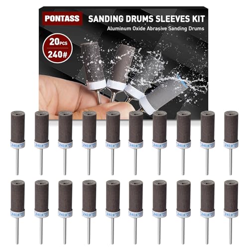 20 Stück 240 Körnung Schleifhülsen Satz für Dremel Rotationswerkzeug, Schleifaufsätze mit 3mm Schaft schleifkappen, Schleifwalzen für Schleifen & Rosten Metallkante-Abreiben Stein Holz Schleifen 20 Stück 240 Körnung Schleifhülsen Satz für Dremel Rotationswerkzeug, Schleifaufsätze mit 3mm Schaft schleifkappen, Schleifwalzen für Schleifen & Rosten Metallkante-Abreiben Stein Holz Schleifen von PONTASS