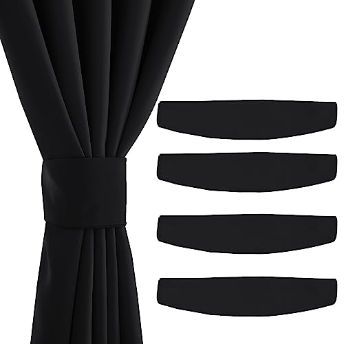 PONY DANCE Gardinen Raffhalter Magnetisch Schwarze Gardinenhalter Raffhalter mit Magneten für Blickdichte Gardinen Magnetische Raffhalter für Vorhänge, 4 Stück, 47x10 cm PONY DANCE Gardinen Raffhalter Magnetisch Schwarze Gardinenhalter Raffhalter mit Magneten für Blickdichte Gardinen Magnetische Raffhalter für Vorhänge, 4 Stück, 47x10 cm von PONY DANCE