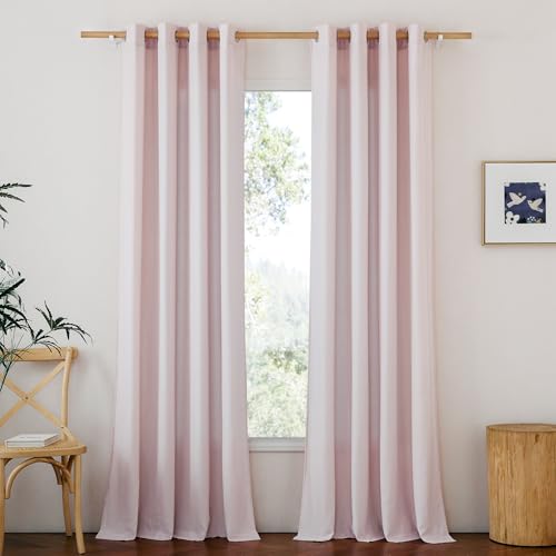 PONY DANCE Vorhang Leinen Kinderzimmer Gardinen Ösenschal 2er Set H 245 x B 140 cm Leinenoptik Gardinen Halbtransparent Leinenvorhänge für Wohnzimmer Semi-Sheer Curtains, Altrosa PONY DANCE Vorhang Leinen Kinderzimmer Gardinen Ösenschal 2er Set H 245 x B 140 cm Leinenoptik Gardinen Halbtransparent Leinenvorhänge für Wohnzimmer Semi-Sheer Curtains, Altrosa von PONY DANCE