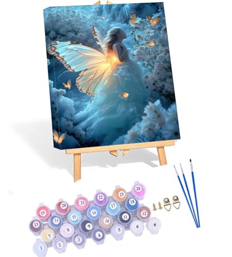 Malen Nach Zahlen Erwachsene, Schmetterling Paint by Numbers Adult, Fee DIY Handgemalt Ölgemälde Mit 3 - Pinseln und Acrylfarbe Knitterfreie Leinwand Kit, Wand Deko Bilder Ohne Rahmen, 40x50cm P-180 Malen Nach Zahlen Erwachsene, Schmetterling Paint by Numbers Adult, Fee DIY Handgemalt Ölgemälde Mit 3 - Pinseln und Acrylfarbe Knitterfreie Leinwand Kit, Wand Deko Bilder Ohne Rahmen, 40x50cm P-180 von POOJNNPP