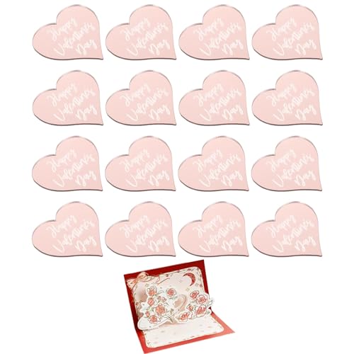 25 Stück Herz-Kuchenaufsatz aus Acryl, Happy Valentines Day Cupcake-Topper-Scheiben, Acryl-Spiegel-Herzform-Kuchenaufsatz, für Valentinstag, Hochzeit, Hochzeitstag (Size : Pink) von POOLPO