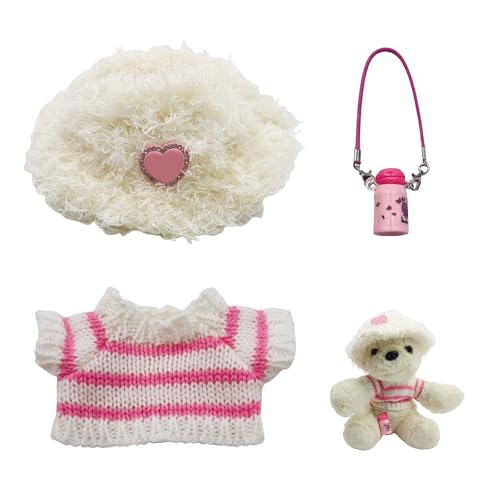POPAPIE 1 Stück Mini Plüsch Puppen Kleidung,Spielzeugkleidung,Mini Kuscheltier Outfit,Kuscheltier Kleidung Outfit mit Plüschmütze und Keychain für 17cm Puppen POPAPIE 1 Stück Mini Plüsch Puppen Kleidung,Spielzeugkleidung,Mini Kuscheltier Outfit,Kuscheltier Kleidung Outfit mit Plüschmütze und Keychain für 17cm Puppen von POPAPIE