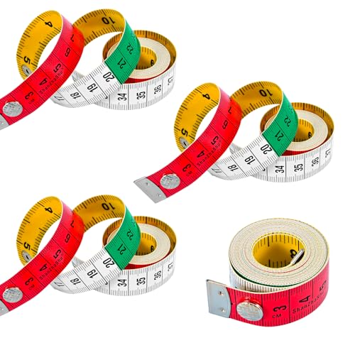 POPAPIE 4 Rollen SchneidermaßBand,Körpermaßband,Doppelseitige Measuring Tape,Weiches Körpermaßband mit Knopf,Massband Schneider mit Zentimeter- und Zollangaben Für Haushalte Handwerker POPAPIE 4 Rollen SchneidermaßBand,Körpermaßband,Doppelseitige Measuring Tape,Weiches Körpermaßband mit Knopf,Massband Schneider mit Zentimeter- und Zollangaben Für Haushalte Handwerker von POPAPIE
