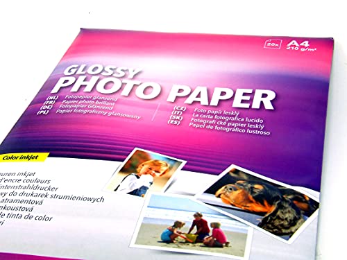 POPESQ® 1 Stk. x Fotopapier A4 20 Blatt 210g/m² Glossy Inkjet #A4337 von POPESQ