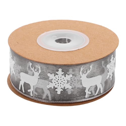 POPETPOP 1 Rolle 10 M Weihnachtsband: Schneeflocken- Und Hirschmuster, Polyester-bastelband, Geschenkband, Partydekoration, Neujahrs- Und Hochzeitsornament, Grau POPETPOP 1 Rolle 10 M Weihnachtsband: Schneeflocken- Und Hirschmuster, Polyester-bastelband, Geschenkband, Partydekoration, Neujahrs- Und Hochzeitsornament, Grau von POPETPOP