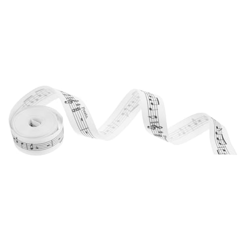 POPETPOP 1 Rolle Bastelbänder Musikband Geschenkband zum Umwickeln Feiertagsbänder Band zum Basteln Partyverpackungsband Heimgeschenkband Musiknotenband Polyester Weiß von POPETPOP