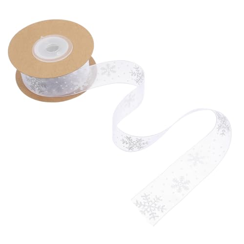 POPETPOP 1 Rolle Schneeflocken-dekorationsband, Diy-band, Weihnachtshandwerk, Geschenkband, Diy-dekorationsband, Festliches Feiertags-bastelband, Dekoratives Band POPETPOP 1 Rolle Schneeflocken-dekorationsband, Diy-band, Weihnachtshandwerk, Geschenkband, Diy-dekorationsband, Festliches Feiertags-bastelband, Dekoratives Band von POPETPOP