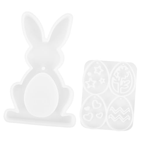 POPETPOP 1 Satz Osterhasen-Schablone DIY-Werkzeuge aus Silikon Osterformen für Epoxidharz Silikon -Eierformformen Eiförmige Silikonform Urlaub Silikonformen Kieselgel Weiß von POPETPOP