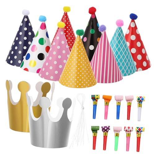 POPETPOP 1 Satz Partyhüten und Kronen für Geburtstagsfeiern Partyhüte Papierkronen und Dekorationen für Feste und Feiern POPETPOP 1 Satz Partyhüten und Kronen für Geburtstagsfeiern Partyhüte Papierkronen und Dekorationen für Feste und Feiern von POPETPOP