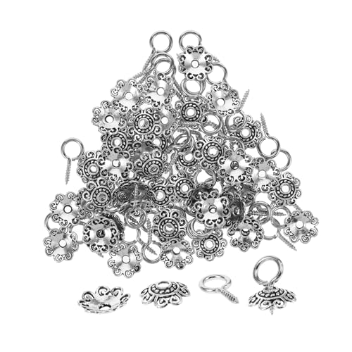 POPETPOP 1 Satz Perlenkappen zur Schmuckherstellung Armbandherstellung Schlüssel Armbandperlen Perlenendkappen schmuck DIY perlen kappen Schmuckzubehör Legierung Silver POPETPOP 1 Satz Perlenkappen zur Schmuckherstellung Armbandherstellung Schlüssel Armbandperlen Perlenendkappen schmuck DIY perlen kappen Schmuckzubehör Legierung Silver von POPETPOP