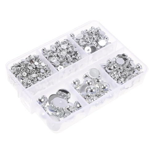POPETPOP 1 Schachtel Simulierte Halbperlen mit Flacher Rückseite DIY Schmuckbastelset Nail Art Charms Halbrunde Perlen für Nageldesign Kleidung Schuhe Handyhüllen und Bastelprojekte von POPETPOP